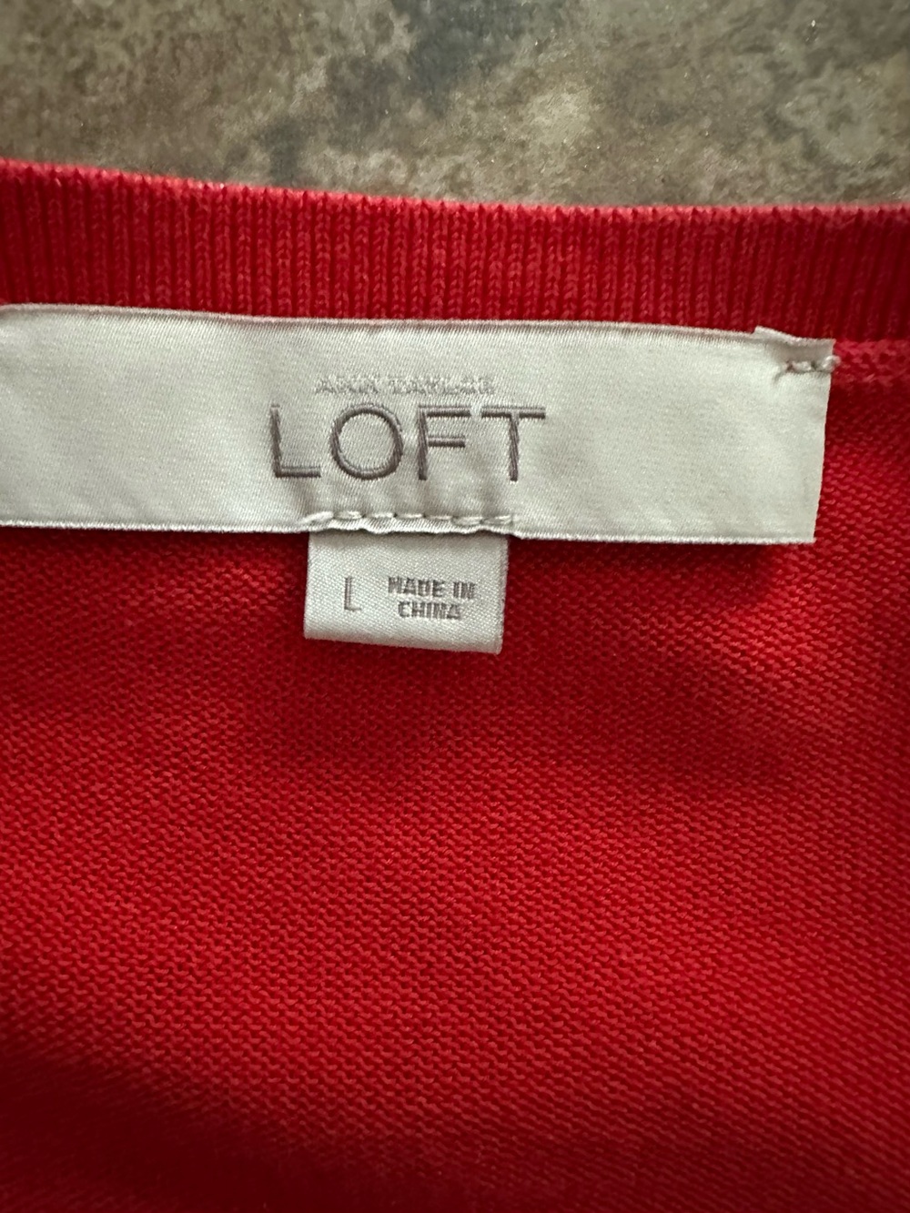 LOFT Bright Red Lightweight V-Neck Cardigan, Size Large - Picture 5 of 6